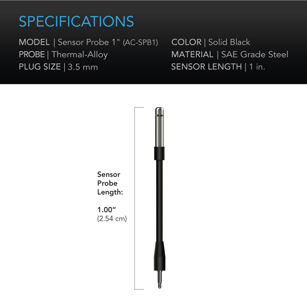 Temperature Humidity Sensor Probe for AC Infinity T-Series Controller, 1-Inch