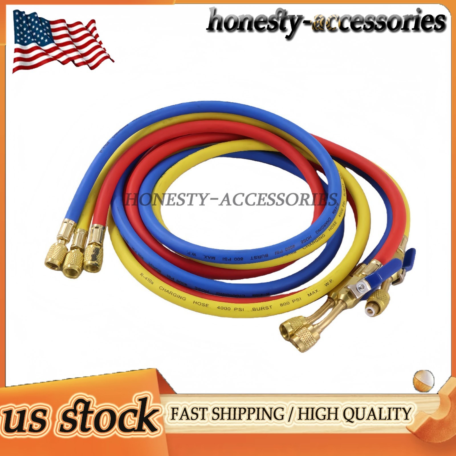 3X Plus II 1/4″ Hose with Compact Ball Valve End Refrigerant Charging Hose 29986