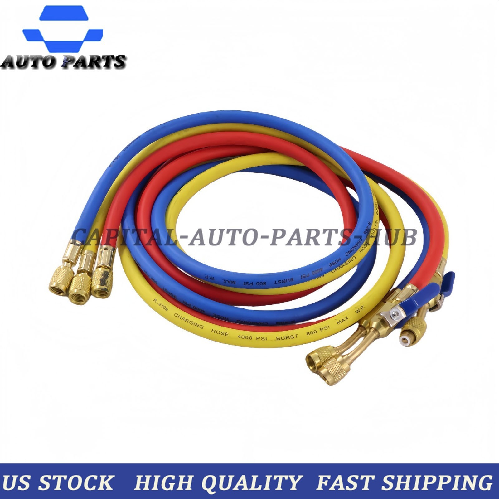 3Pack 29986 Plus II 1/4″ Hose with Compact Ball Valve 72″ for R-410A Refrige USA