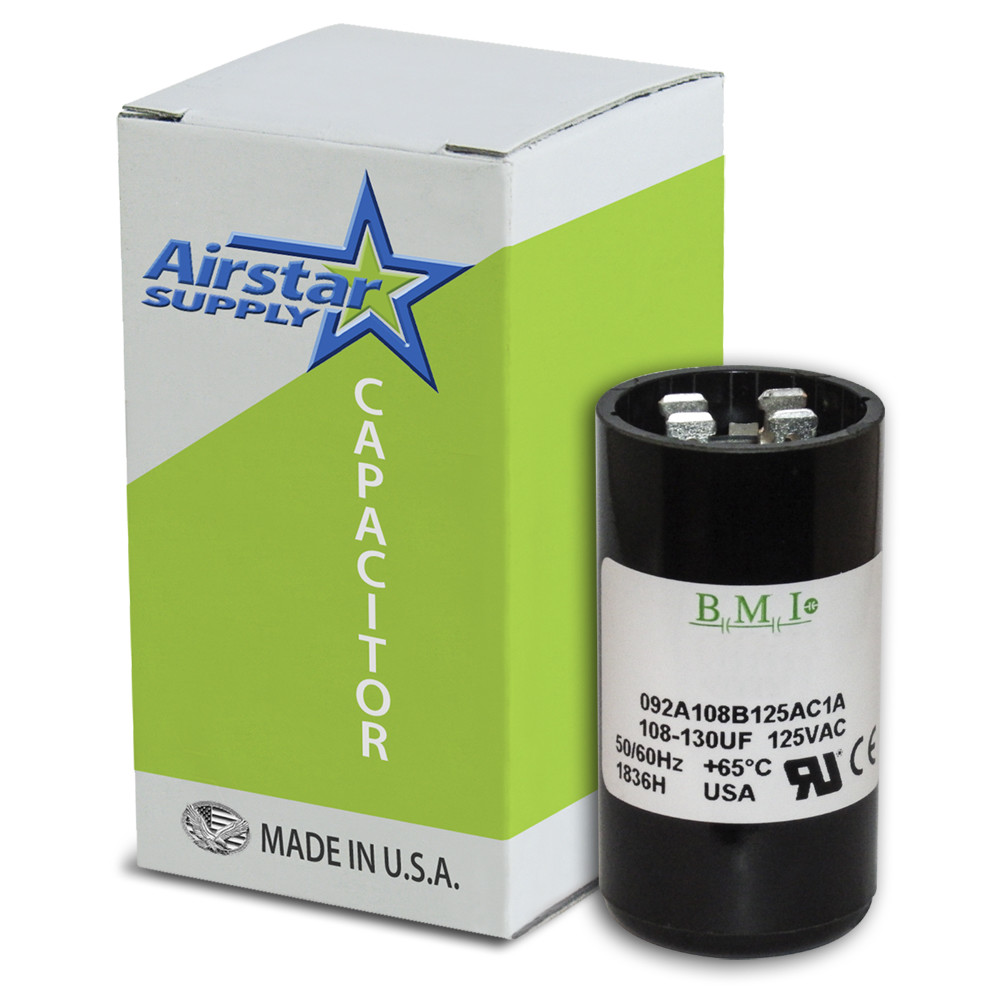 USA 108-130 MFD uF Electric Motor Start Capacitor 110-125V HVAC 125 vac v volt