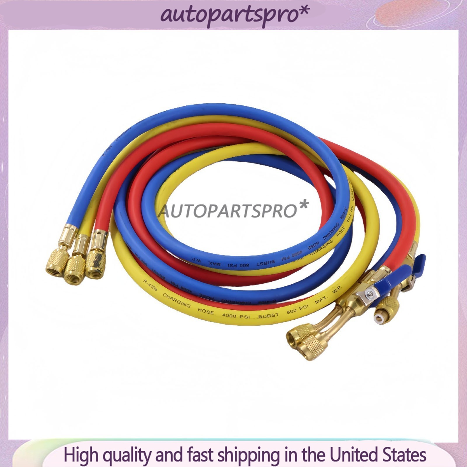 For R-410A Refrige 3Pack 29986 Plus II 1/4″ Hose with Compact Ball Valve 72″