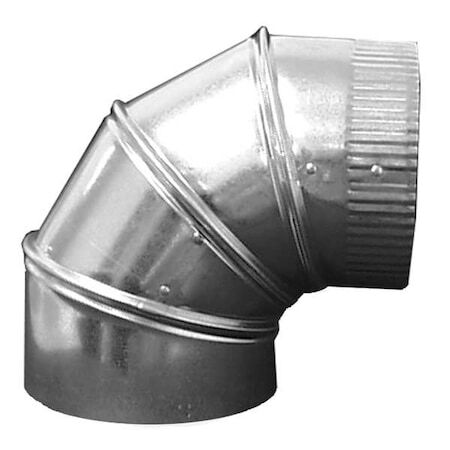 Greenseam Grae990ga26 Round 90 Degree Elbow, 9 In Duct Dia, Galvanized Steel,