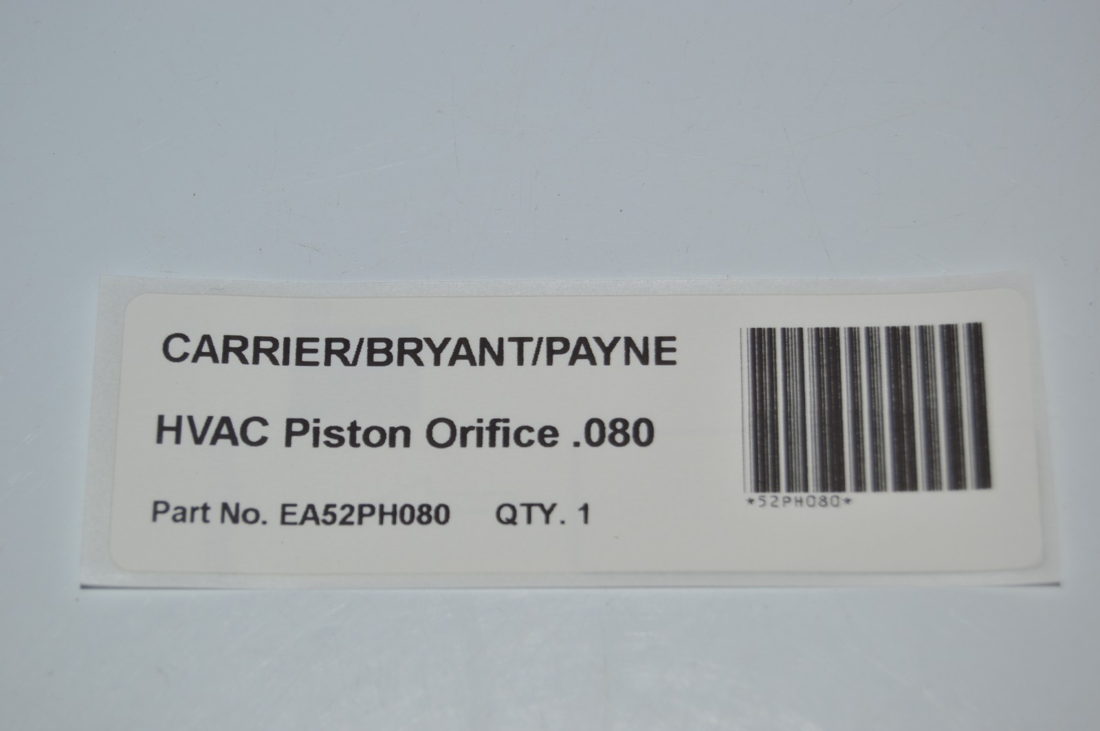 Carrier/Bryant/Payne HVAC Piston Orifice .080 Orifice EA52PH080, NEW