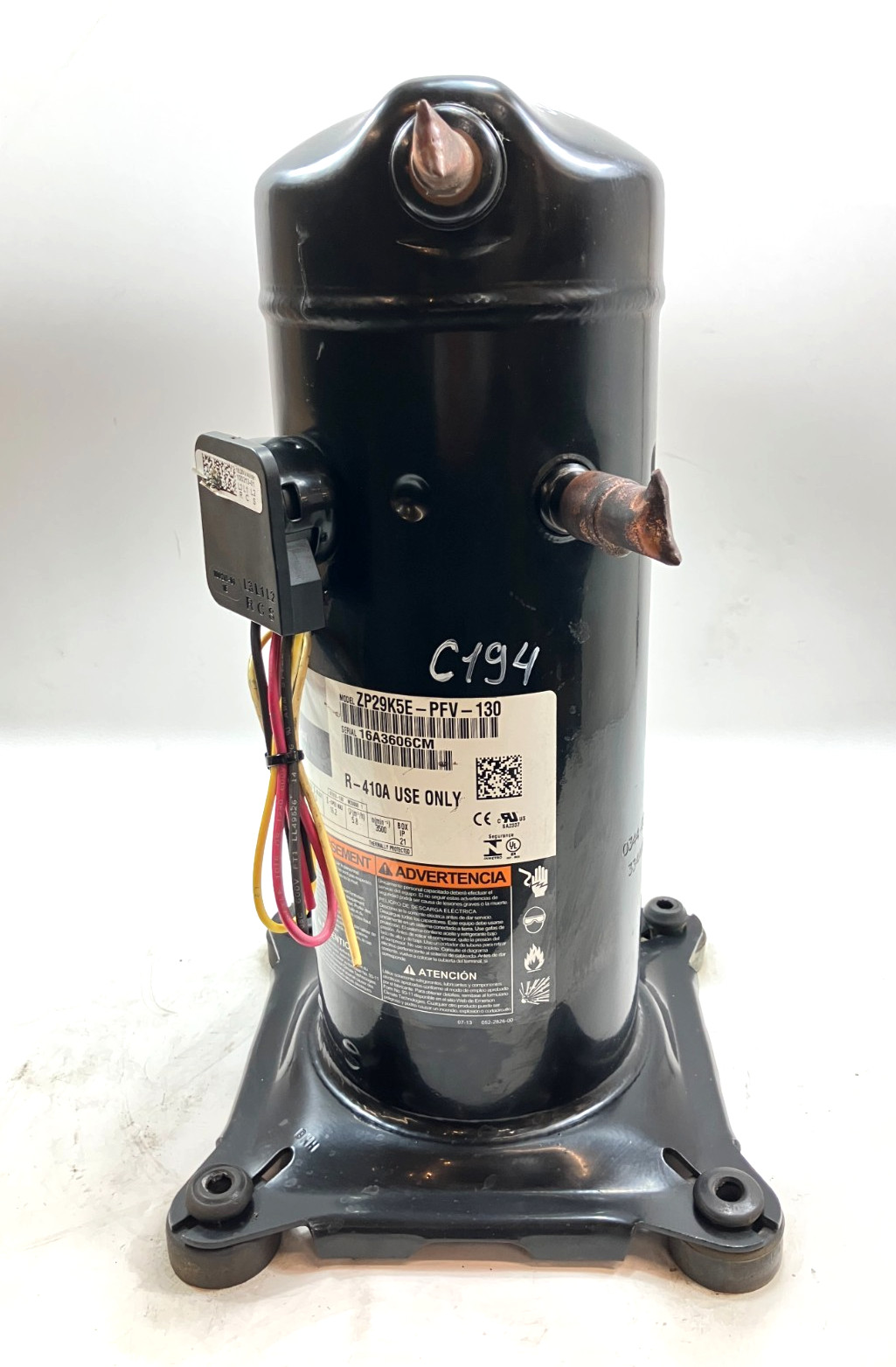 Copeland 2.5 Ton Scroll Compressor ZP29K5E-PFV-130 R410A 208/230V 1 PH used C194