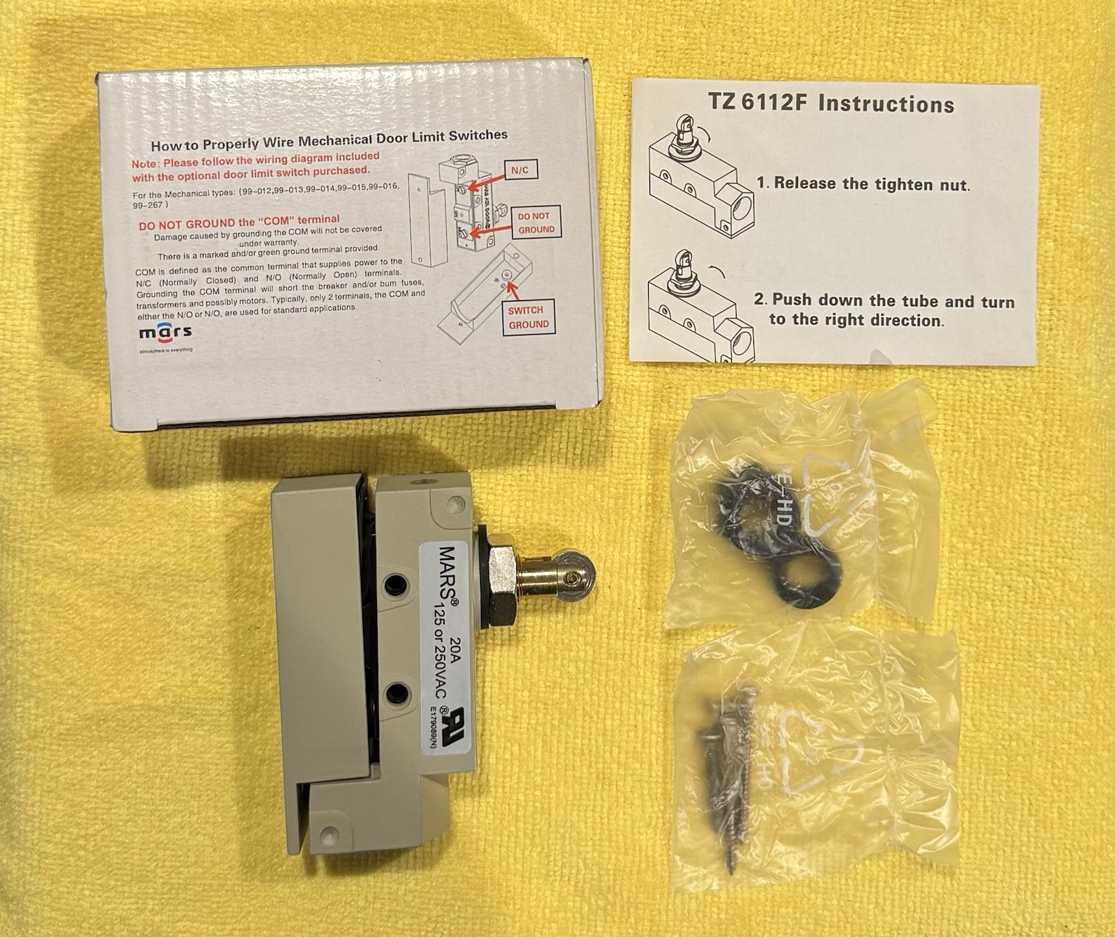 NIB. MARS LIMIT SWITCH 20A, 125/250V, CAT# TZ-6112F-20A … ZB-118 FAST SHIPPING