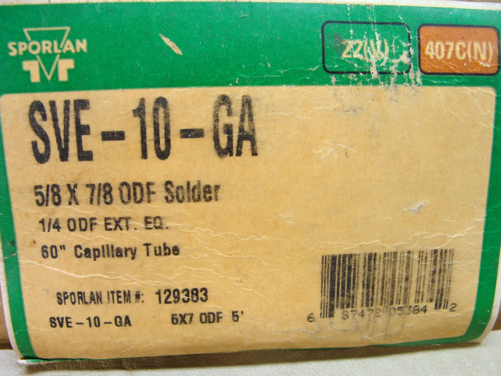 NEW SPORLAN SVE-10-GA thermostatic expansion valve 5/8 x 7/8 ODF solder