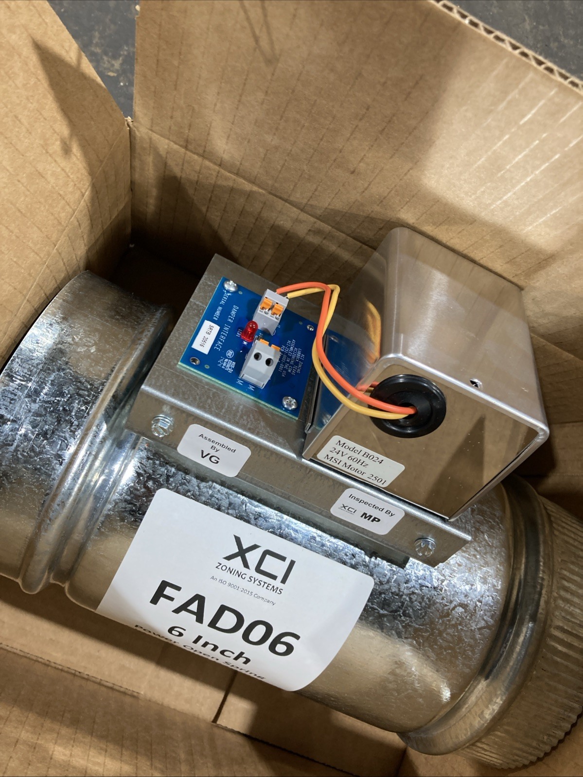 XCI Zoning Systems FAD-6 Power Open Spring Close Round Damper 6in New