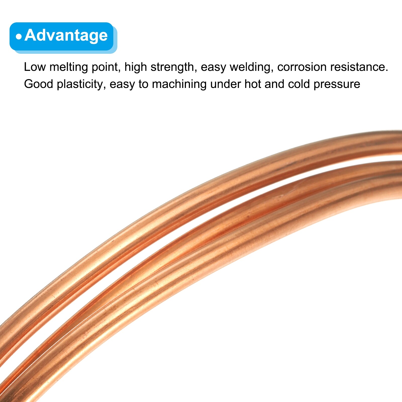 Copper Tube 1/8” OD x 3Ft Refrigeration Flexible Pipe Seamless Hollow