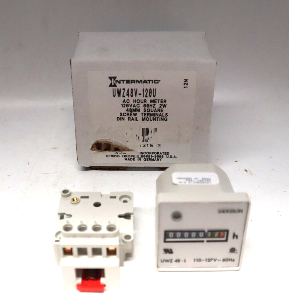 Grasslin Intermatic UWZ48Y-120U Surface Mount Hour Meter -Made in Germany