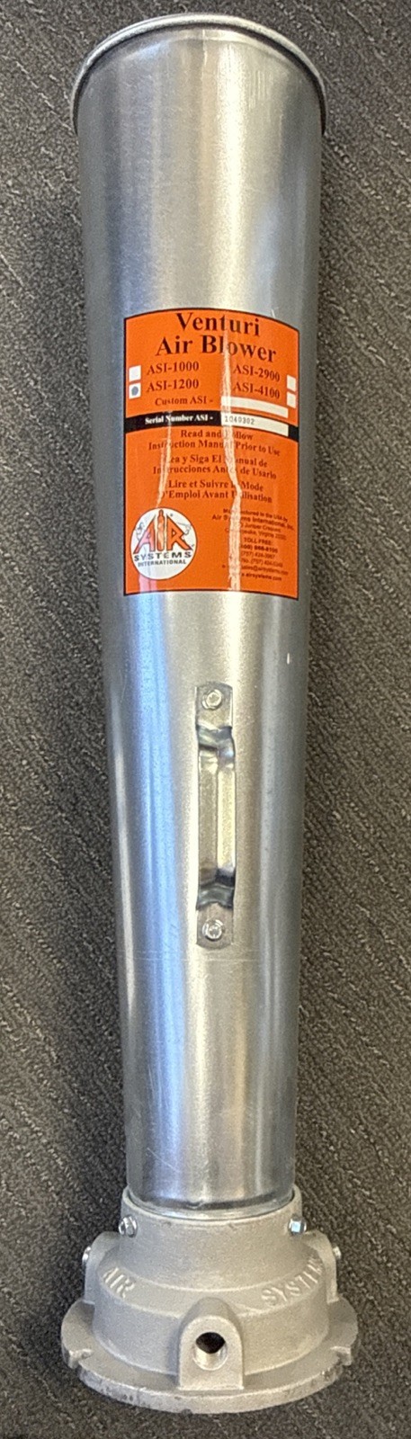 Air Systems International ASI-1200 Venturi Pneumatic Air Blower, 1/2 In NPT