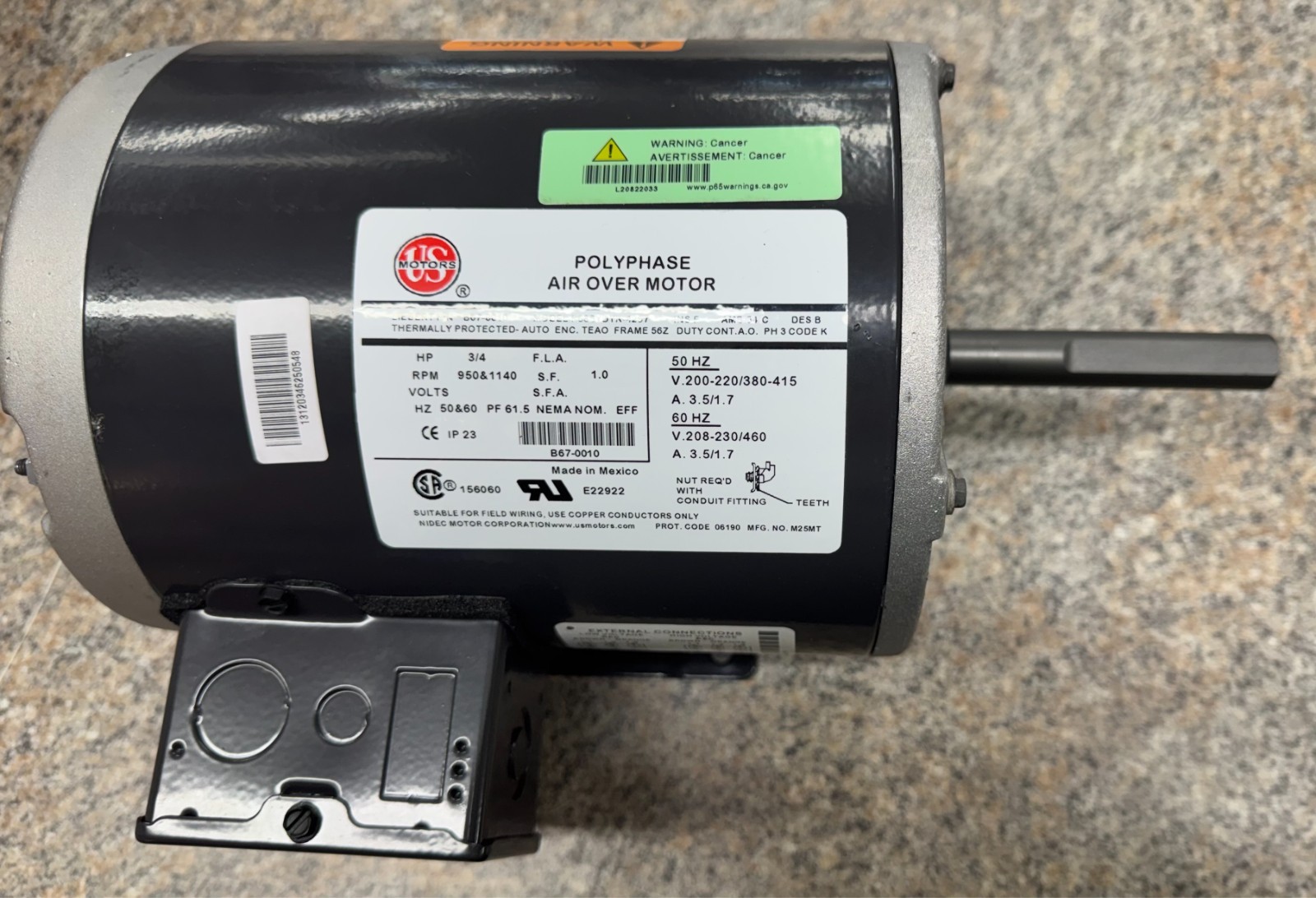 Liebert KIT-B670010 3/4 HP 3 Phase Condenser Fan Motor B67-0010 208-230/460V
