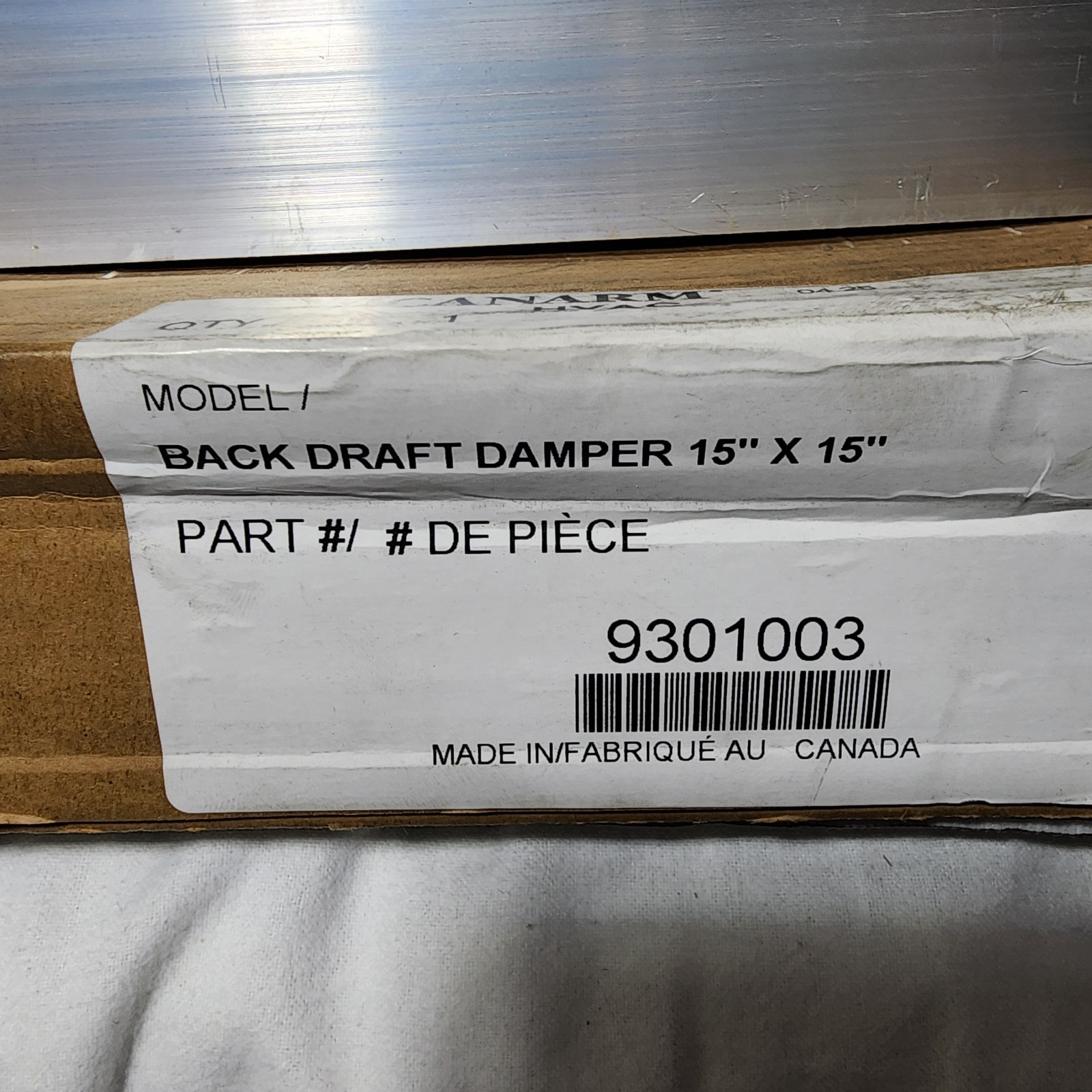Canarm HVAC 15″ x 15″ Backdraft Damper 9301003