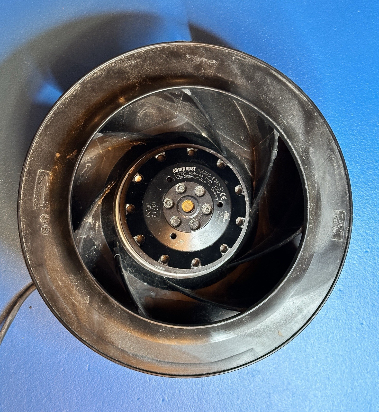 ebm-papst R2E225-BD40-21 Centrifugal Blower Fan 115V 142W 2700 RPM Germany