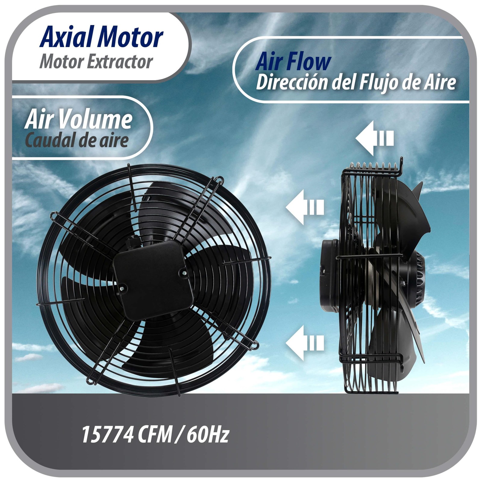 Appli Parts AXF-800-4 24-3/4 in Axial Fan Motor Guard Mounted Fan Blade 220-440