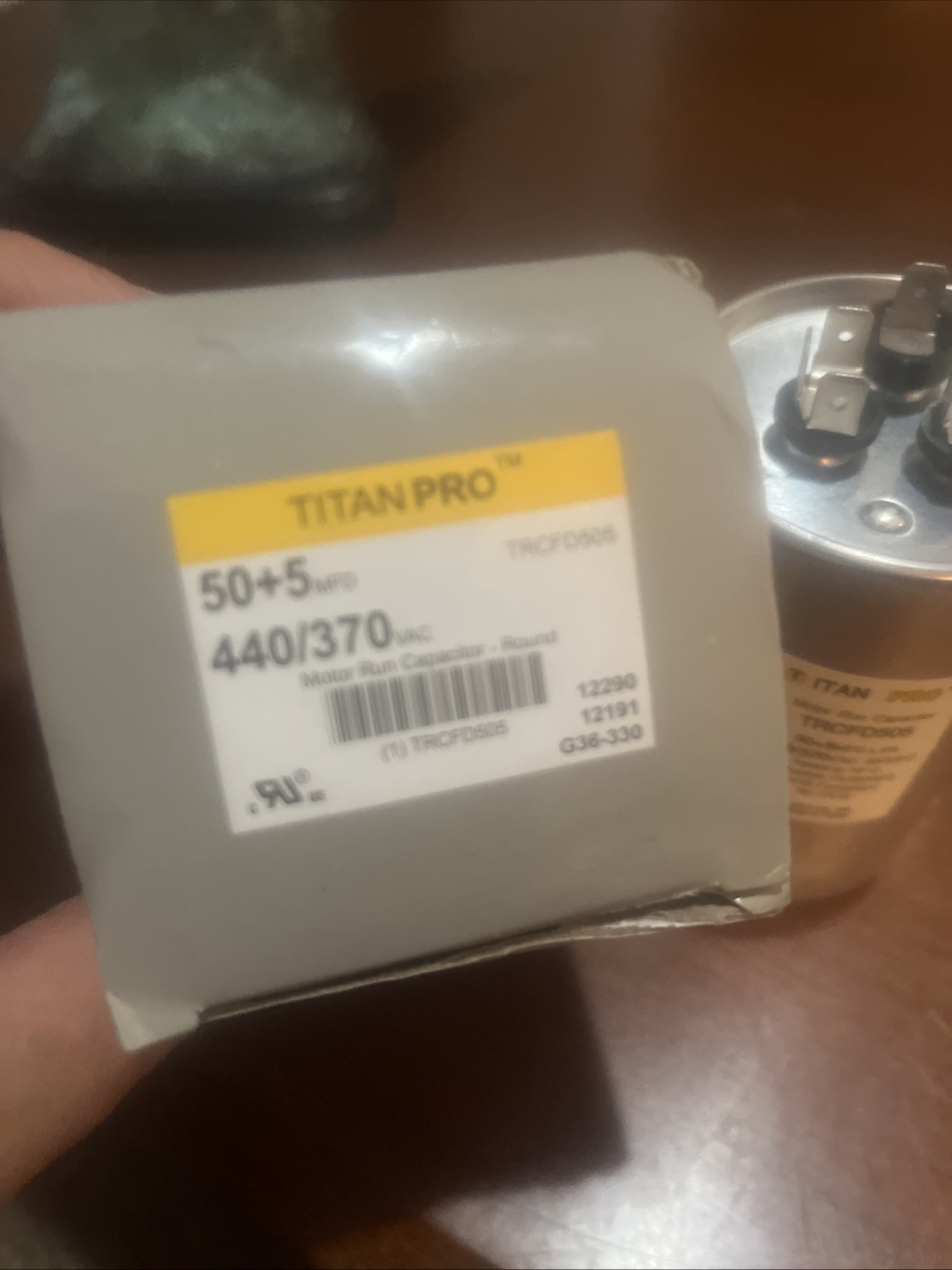 TitanPro TRCD455 HVAC Round Dual Motor Run Capacitor. 45/5 MFD/UF 370 Volts