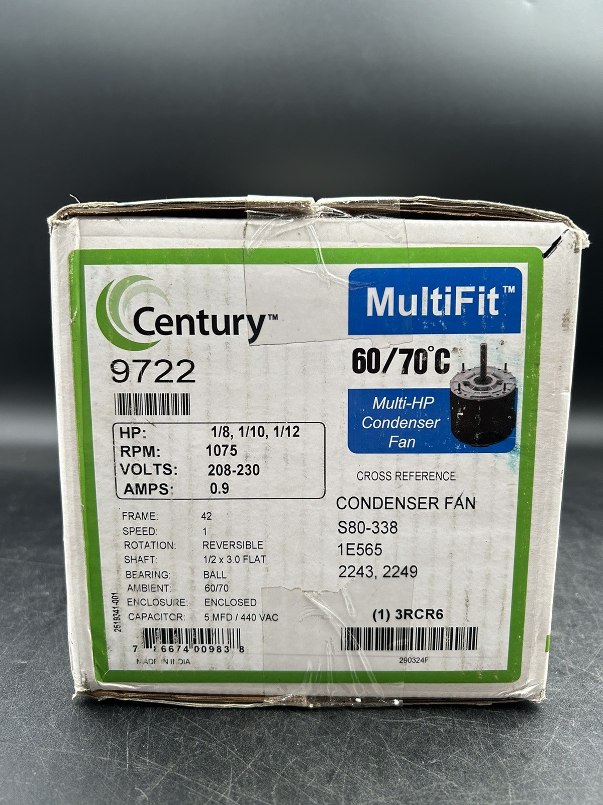 Century 5” Multi HP 1/8, 1/10, 1/12 – 208-230V Condenser Fan Motor