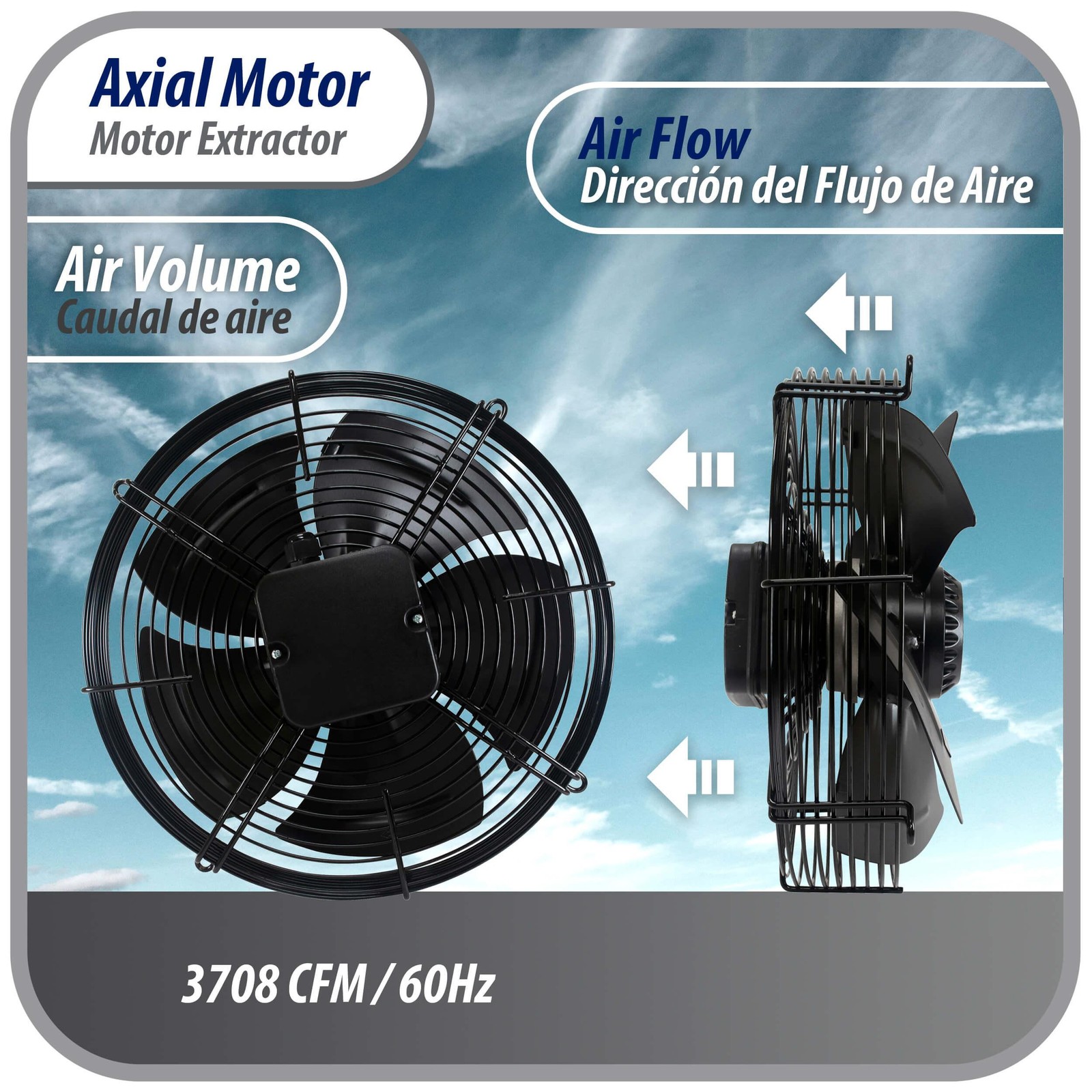 Appli Parts AXF-500-1 19-3/4 in Axial Fan Motor Guard Mounted Fan Blade 220 V, 1