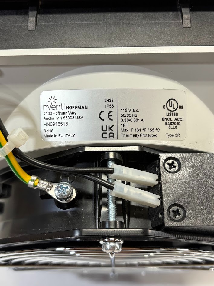 nVent Hoffman HN0916513 3R Side-Mount Filter Fan 115V, 9.84×9.84×4.44, Black NOB
