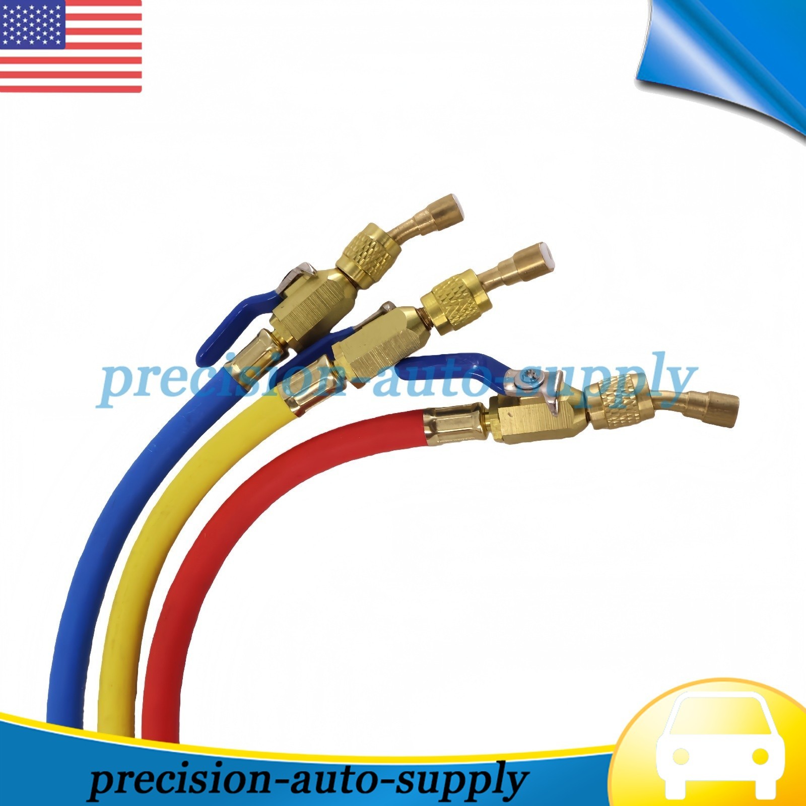 Fit For Plus II 72″ Charging Hose Set 1/4″ Compact Ball Valve 3 Pack