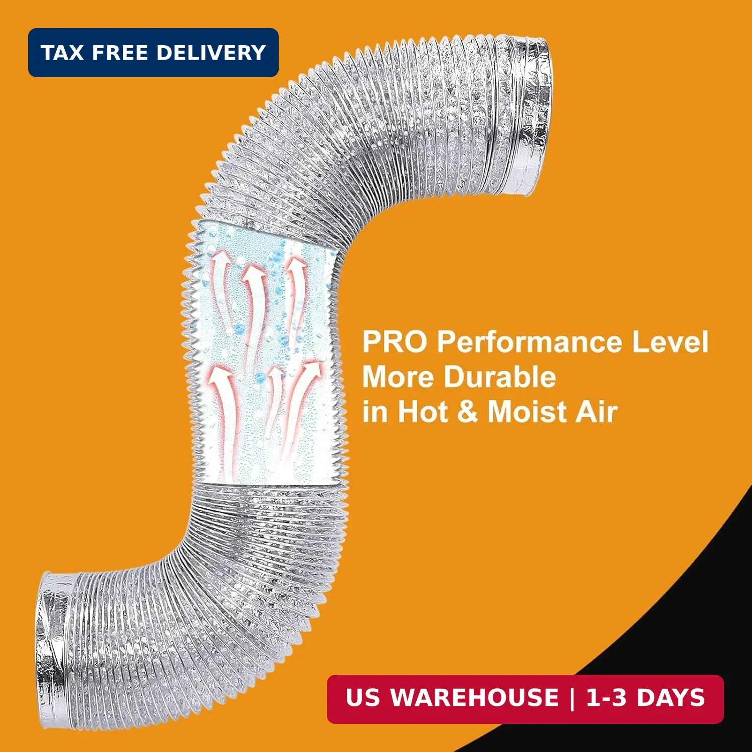 Heavy Duty 4″Flexible Dryer Vent Exhaust Duct Hose 16 Feet | Extra Long, Extra T