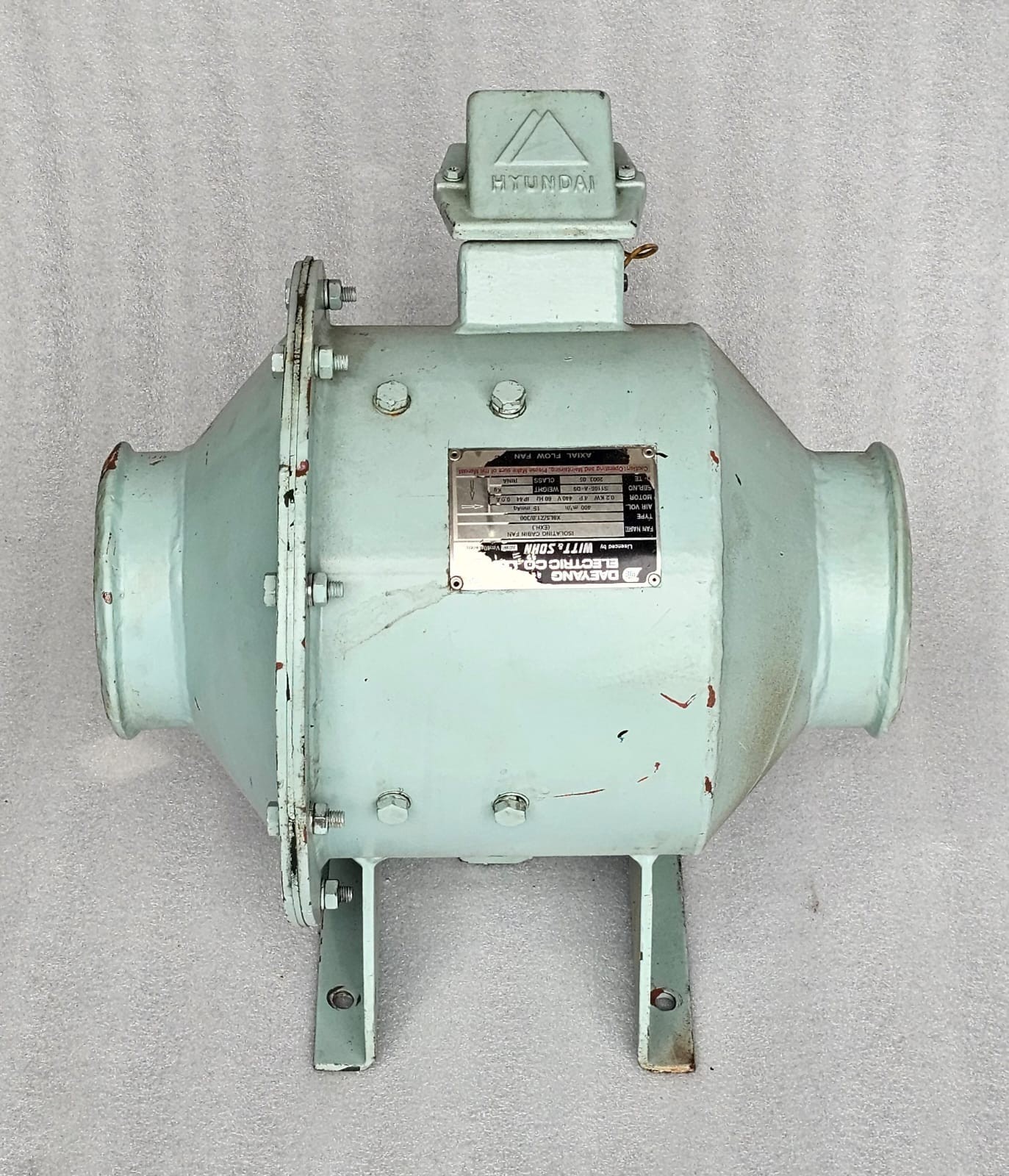 Daeyang Electric Co. X8L5/Z1.0/300 0.2 KW 60 HZ 440V ISOLATING CABIN FAN
