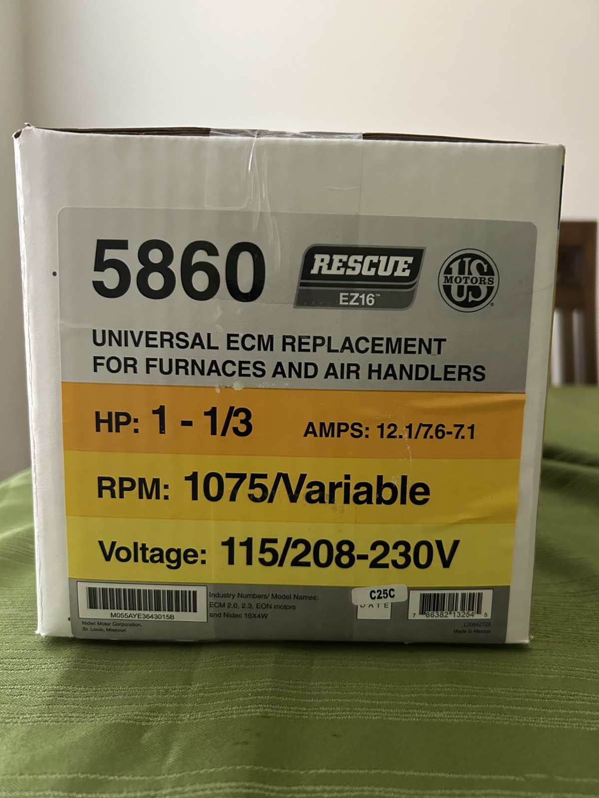 Brand new RESCUE EZ16 – 5860 Universal ECM Motor Replacement for Blower