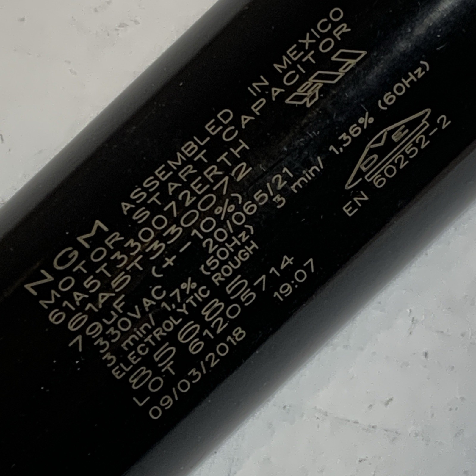 NGM (JARD Mars) Start Capacitor 72-88 MFD 3