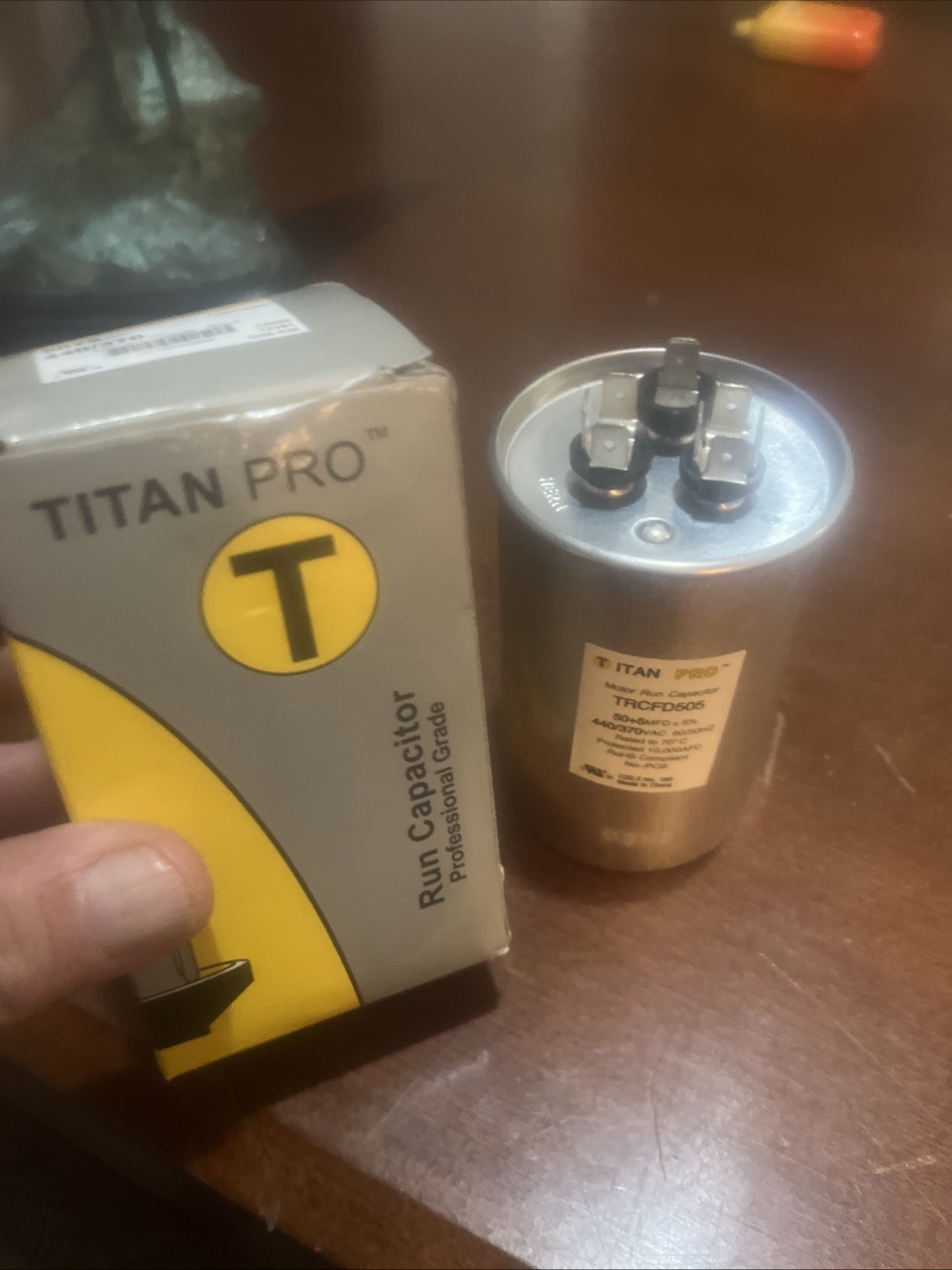 TitanPro TRCD455 HVAC Round Dual Motor Run Capacitor. 45/5 MFD/UF 370 Volts