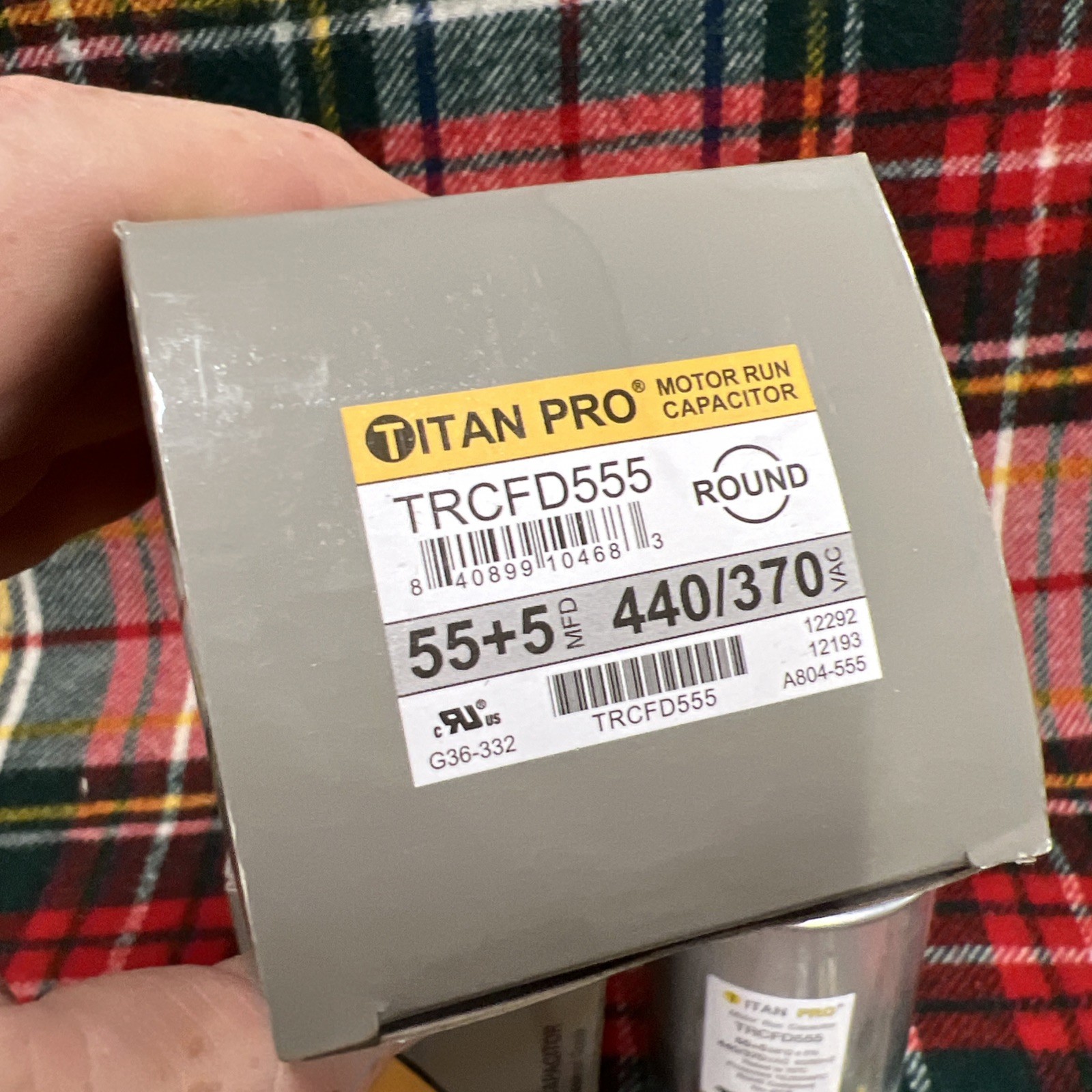 New Titan Pro TRCFD555 HVAC Round Capacitor 55/5 MFD/UF 440/370 VAC Lot Of 2
