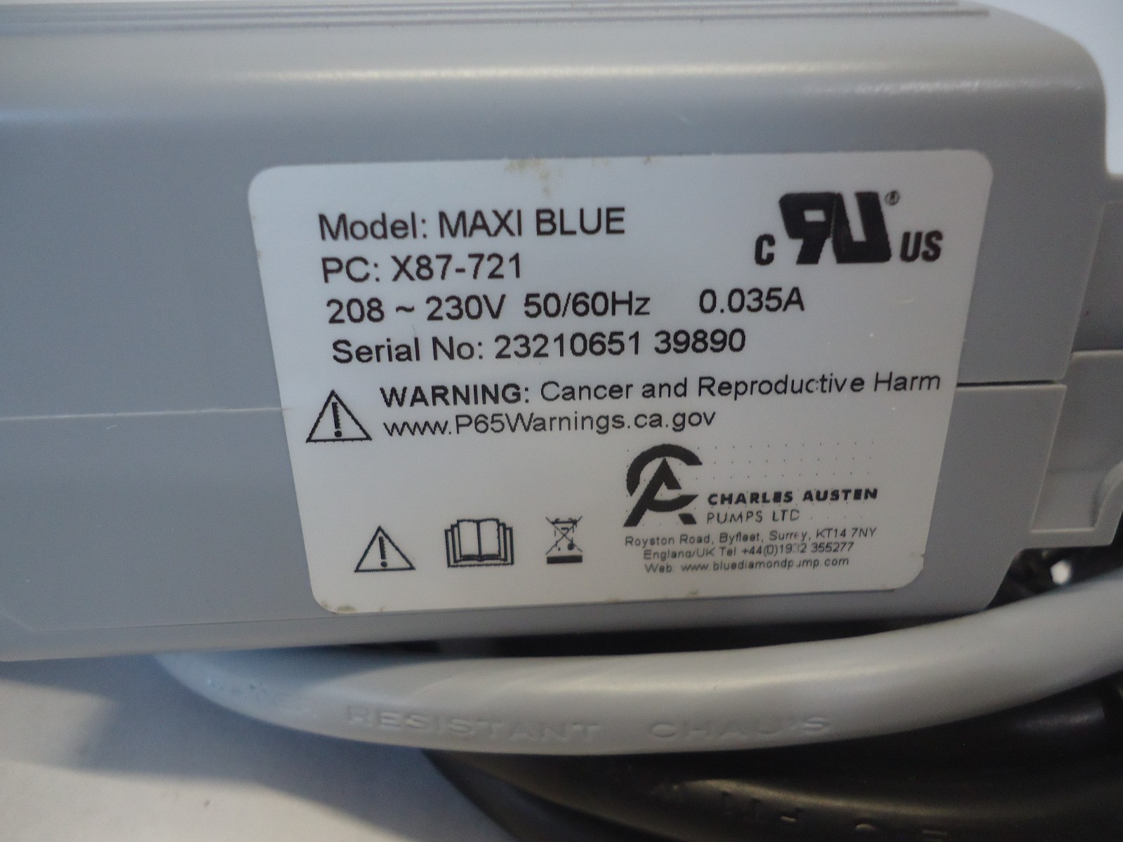 Blue Diamond Maxi Blue X87-721 Condensate Removal Pump with Reservoir 208-230V