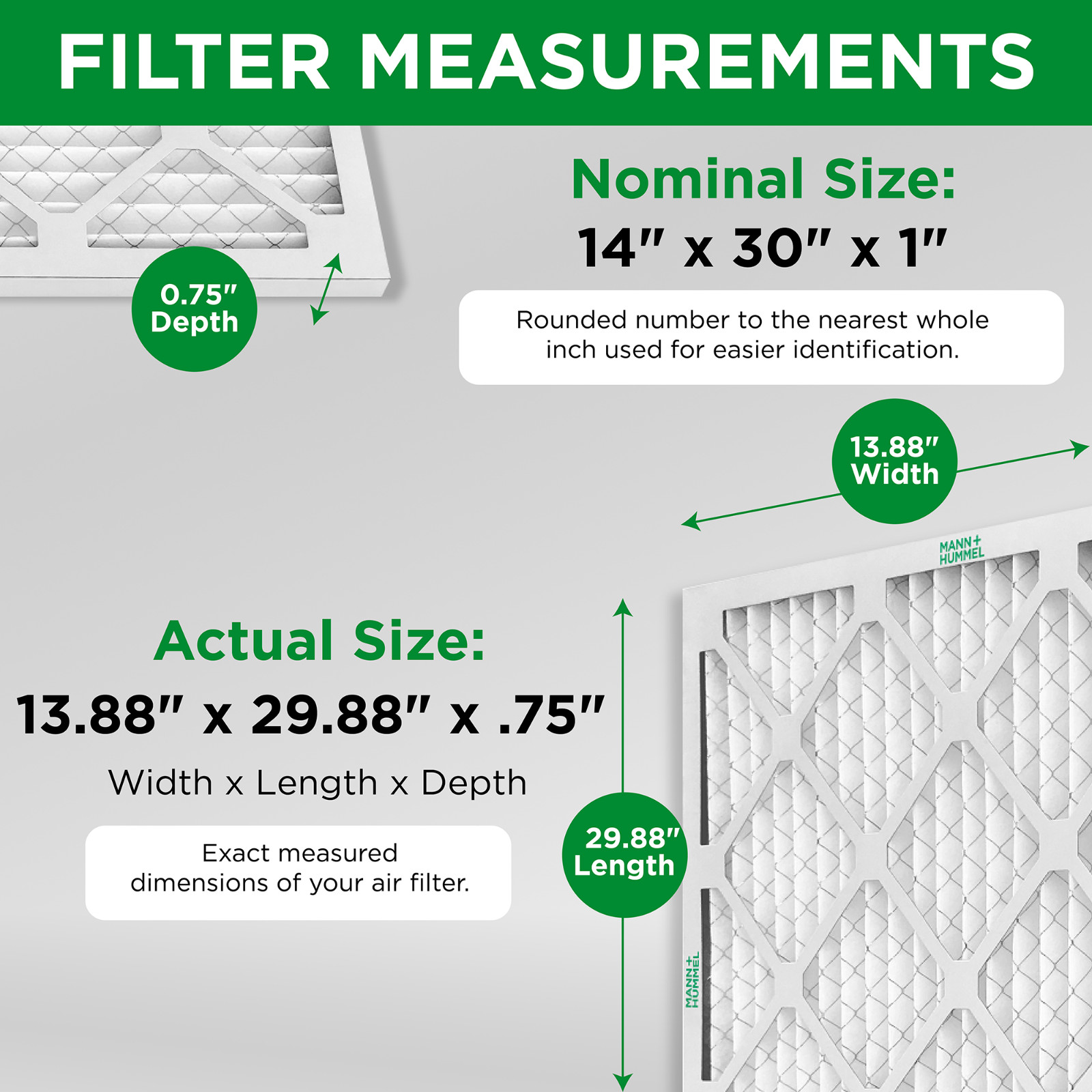 14x30x1 MERV 8 AC Furnace Air Filters. 12 Pack