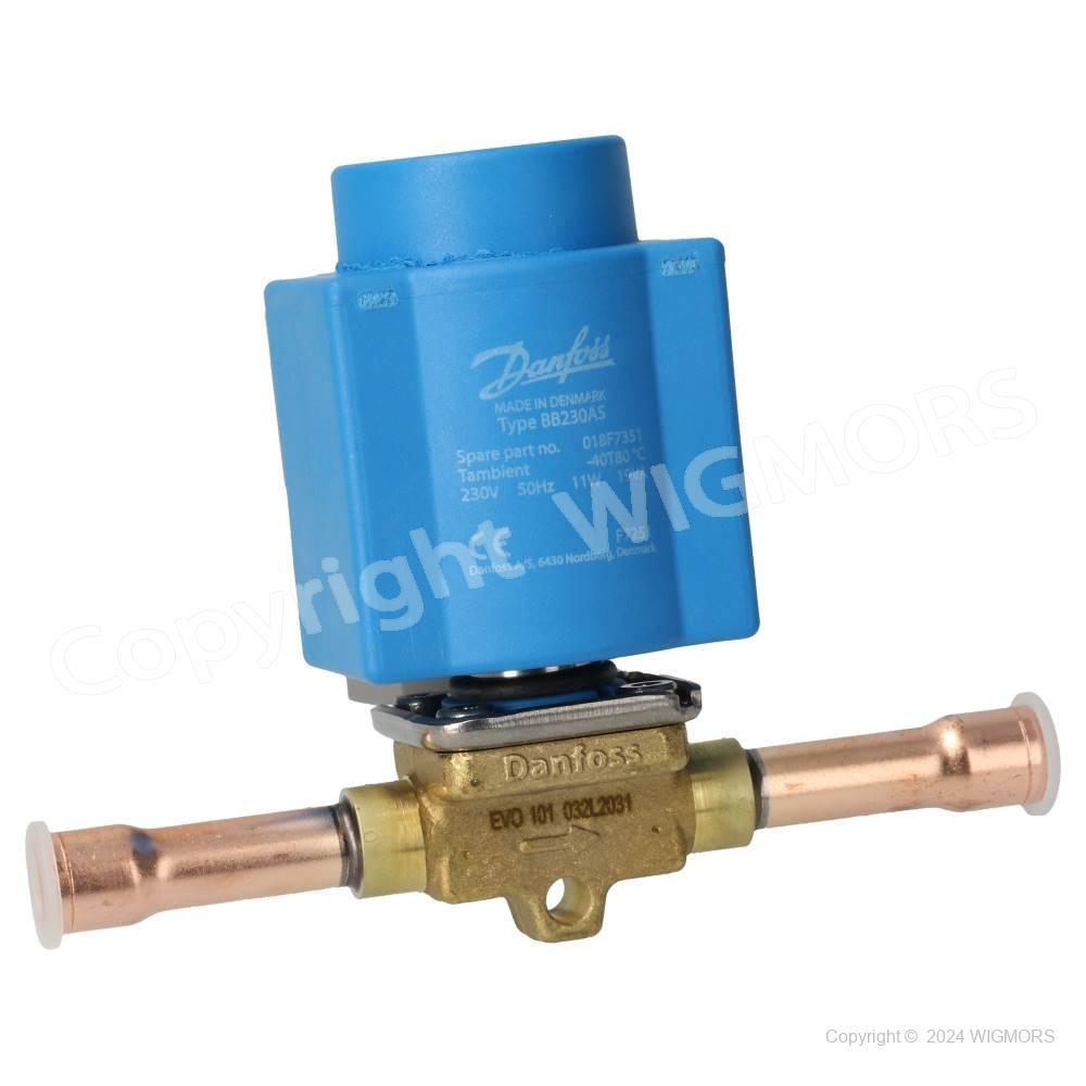 Valve Danfoss EVO 101 with coil 230V 50Hz IP65 (EVR 3 solder 6) mm 032L2030