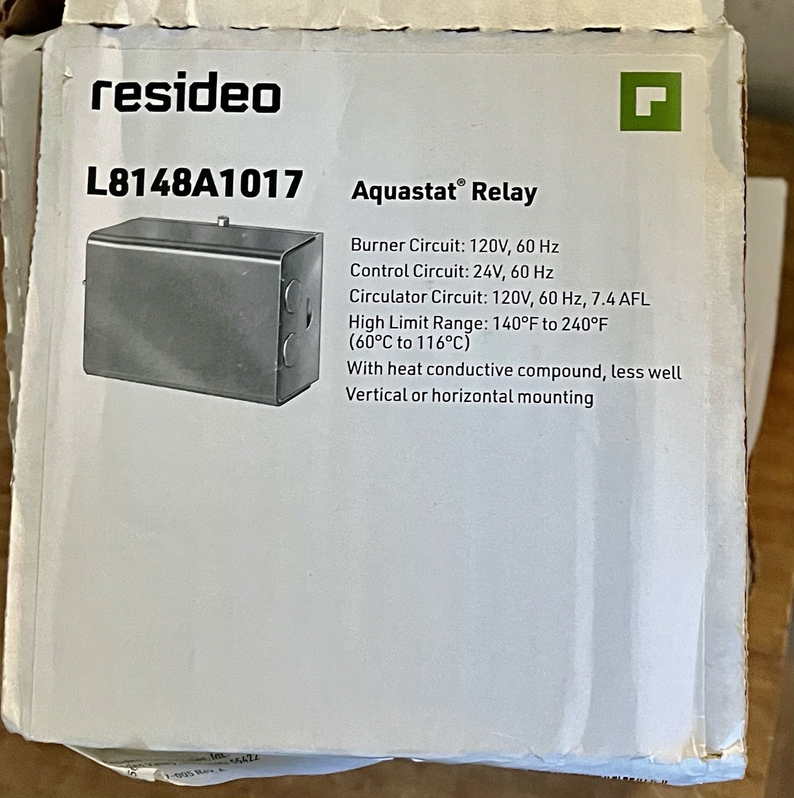 Resideo L8148A1017/UAquastat High Limit 140 to 240 Degrees Fixed Horizontal New