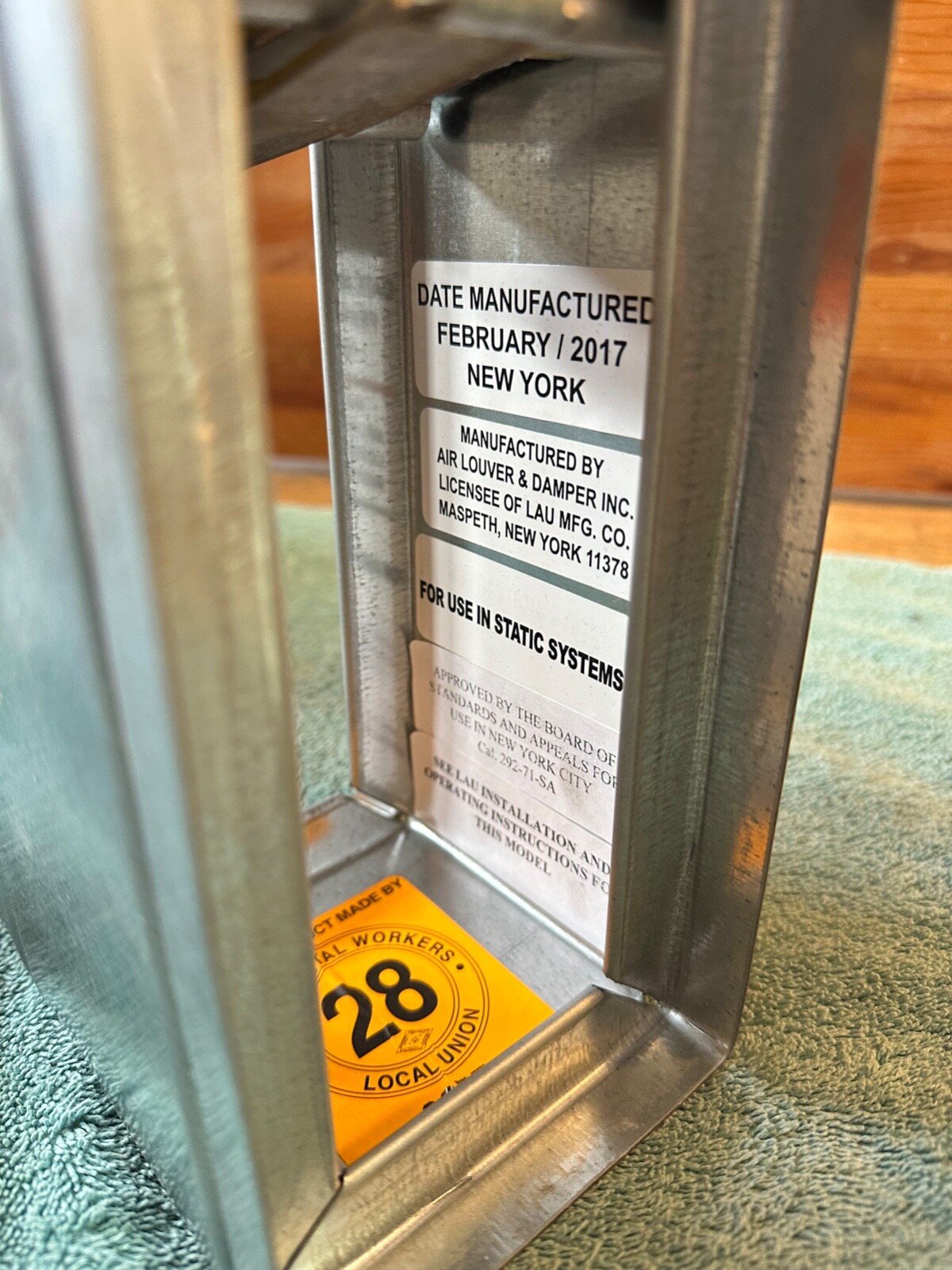 Ruskin 8″ x 4″ Vertical Air Louver Fire Damper Stainless Steel CP2 165º Release