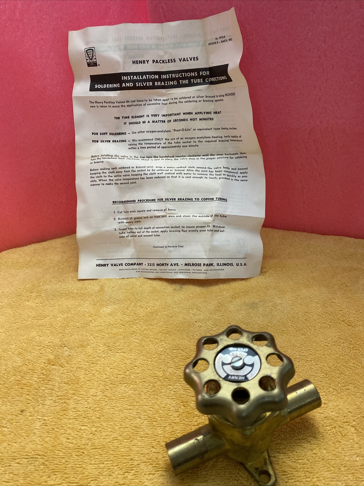 Henry 5165 Golden Bantam Packless Globe Refrigeration Valve