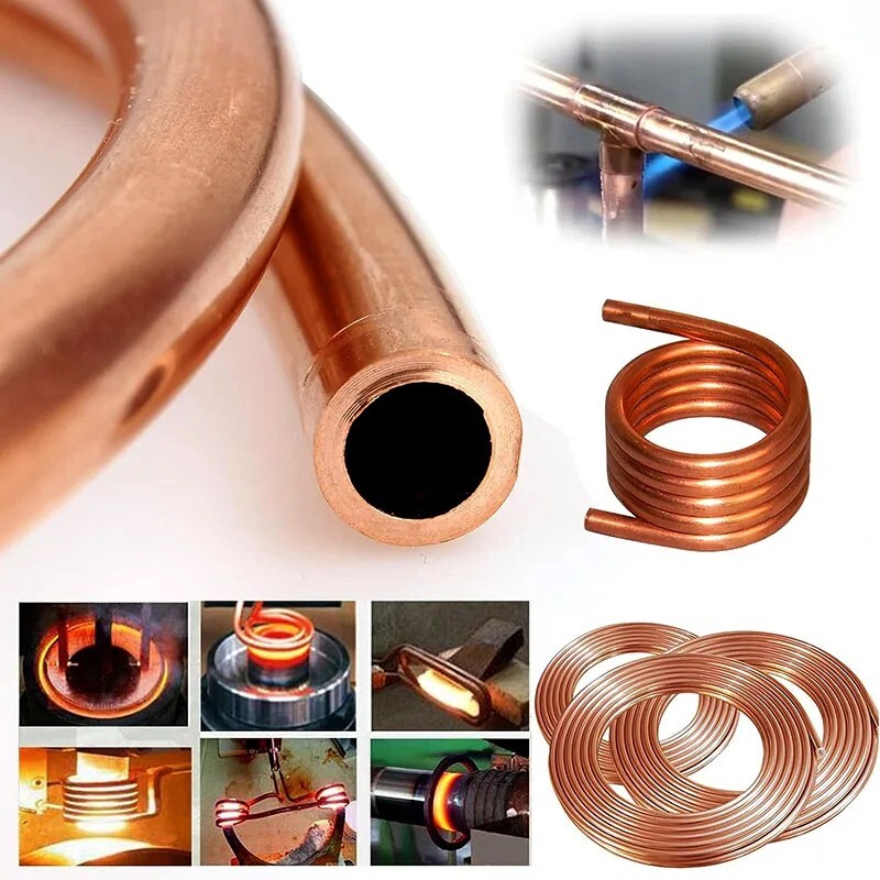 1M Soft Copper Tube Coil 2-12mm OD T2 Pipe Air Conditioning Refrigeration Tubing