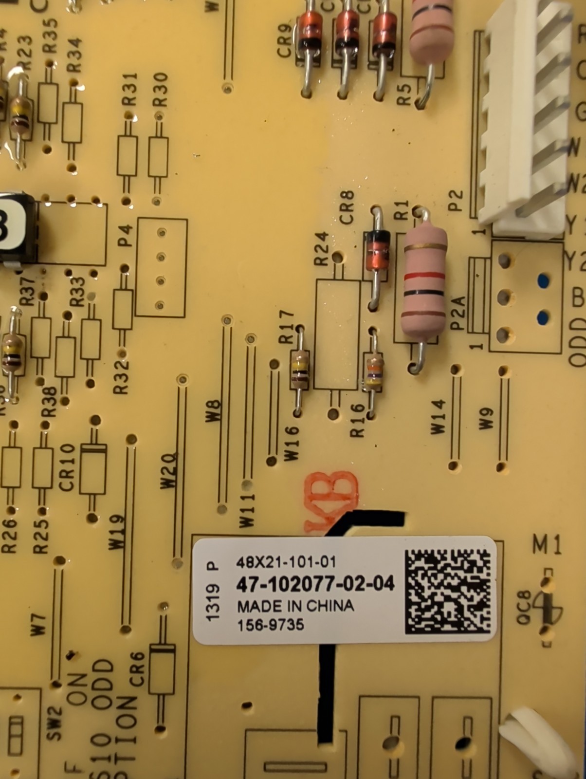 Rheem Emerson Air Handler Control Board 47-102077-02-04 156-9735
