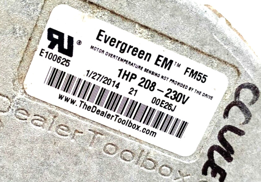 Genteq Evergreen EM FM55 Module Only 1HP 208/230V CCW Lead End used #Z870