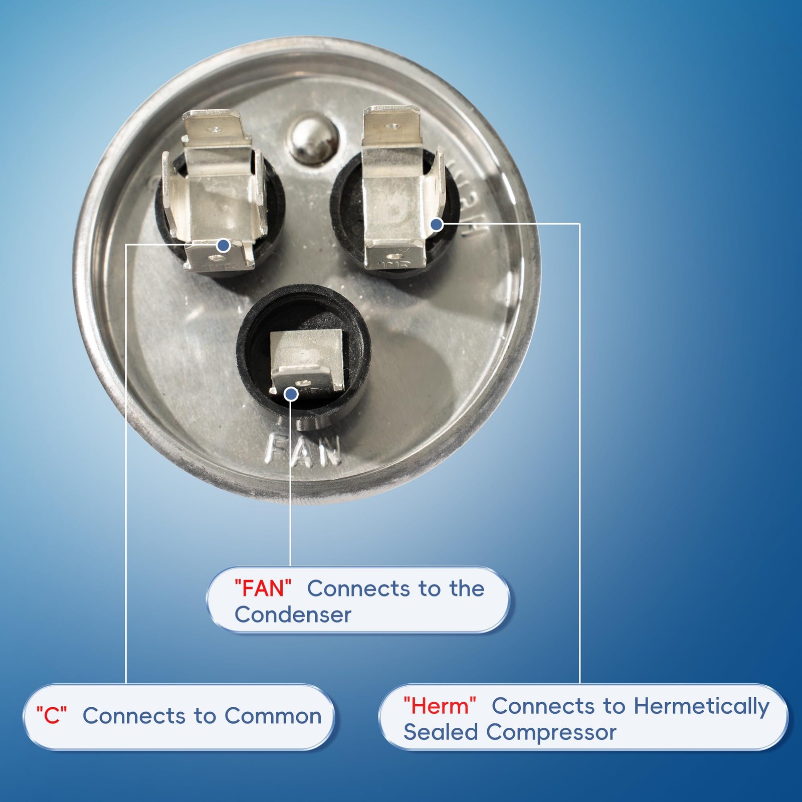 35+5 uF 35/5 MFD ±6% 370V/440VAC CBB65 Dual Run Circular Start Capacitor for Hea