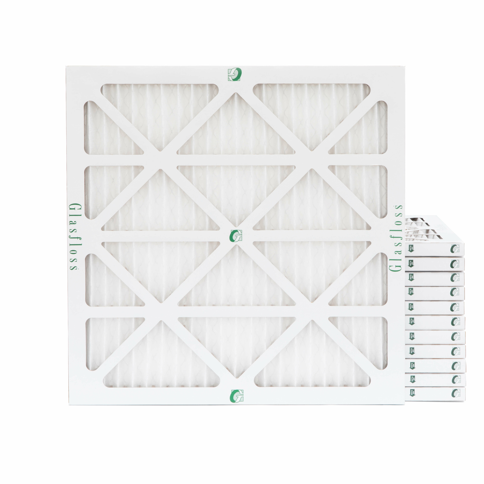 24x24x1 MERV 10 Pleated Air Filters. 12 PACK. Actual Size: 23-3/8 x 23-3/8 x 7/8