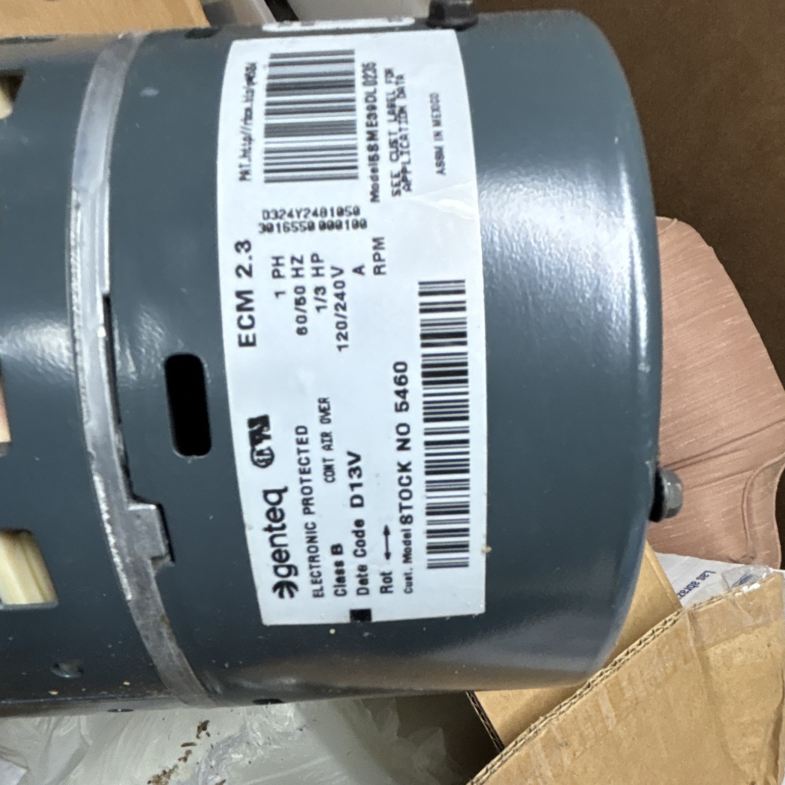 Genteq ECM 2.3 Variable Speed Blower Motor 46132-009 1/3HP 208-230V 1Ph