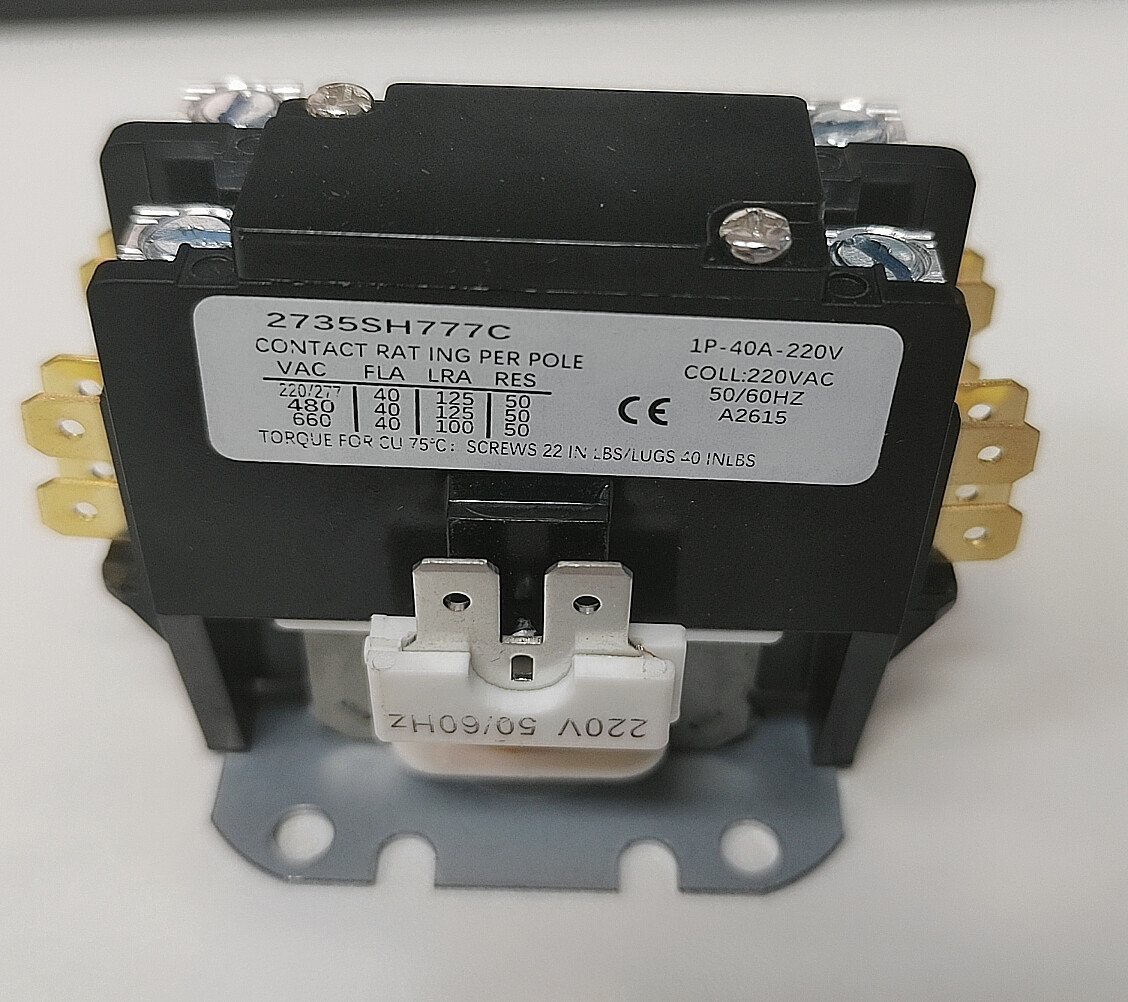 Contactor Single One 1 Pole 40 Amps 220 Volts A/C Air Conditioner PC140A