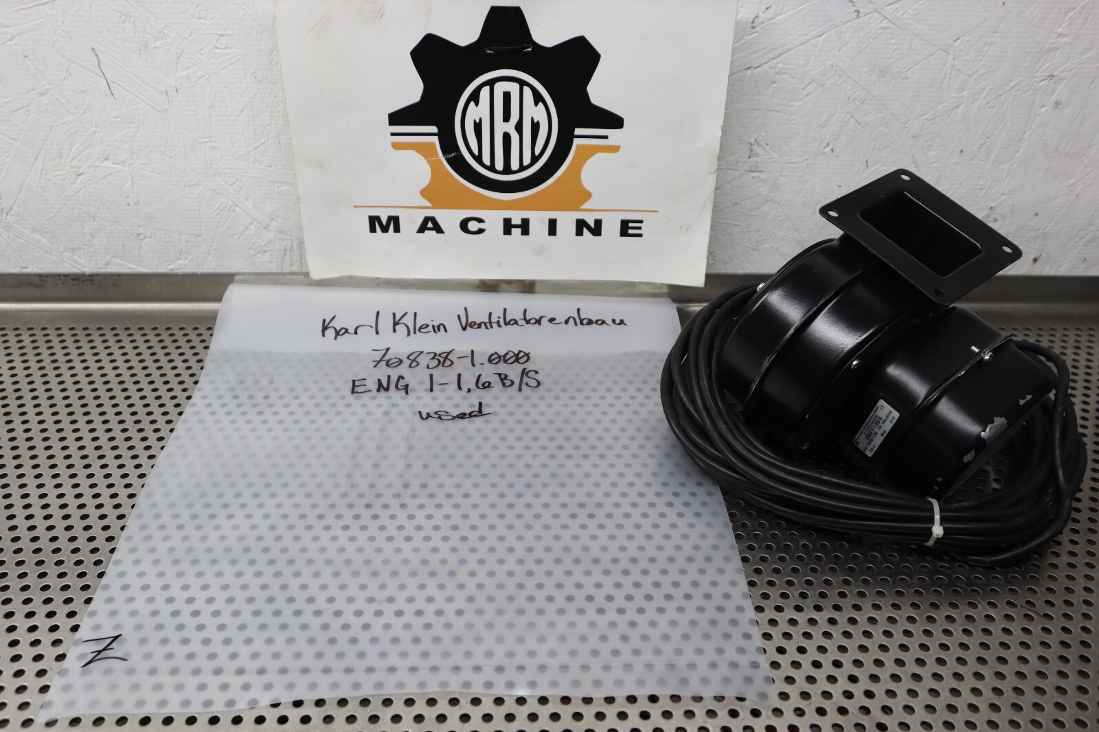 Karl Klein Ventilatorenbau 70838-1.000 ENG 1-1,6B/S Blower Used See All Pictures
