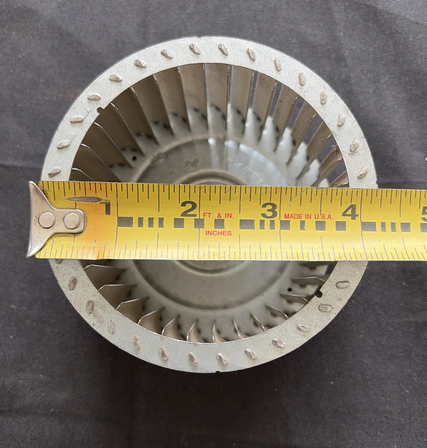 Centrifugal Impeller Fan Wheel 4.25” Dia 2.5” Width