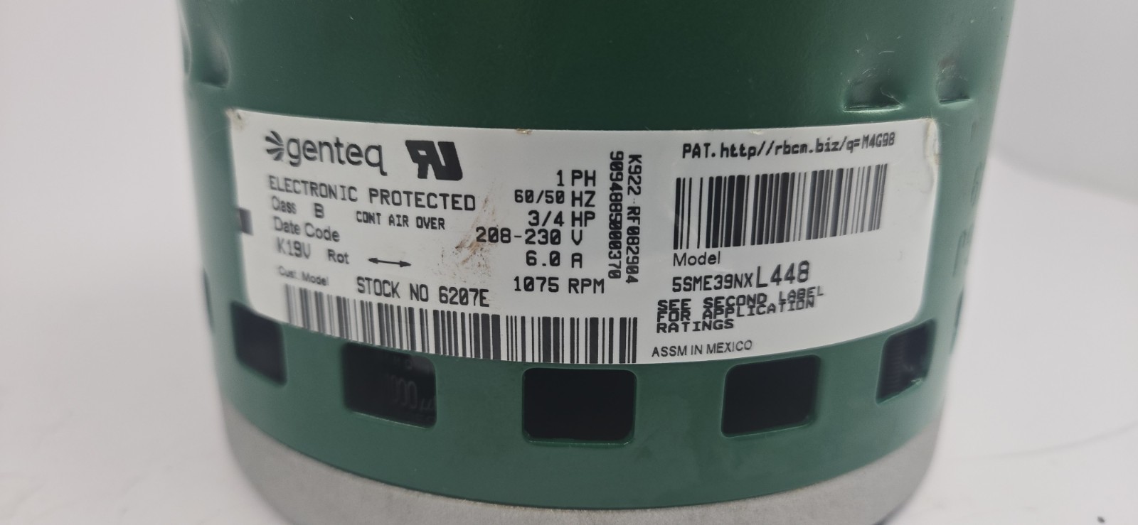 Evergreen 3/4 HP Universal X13 Blower Motor 5SME39NXL448 208-230V CCWLE 1050 RPM