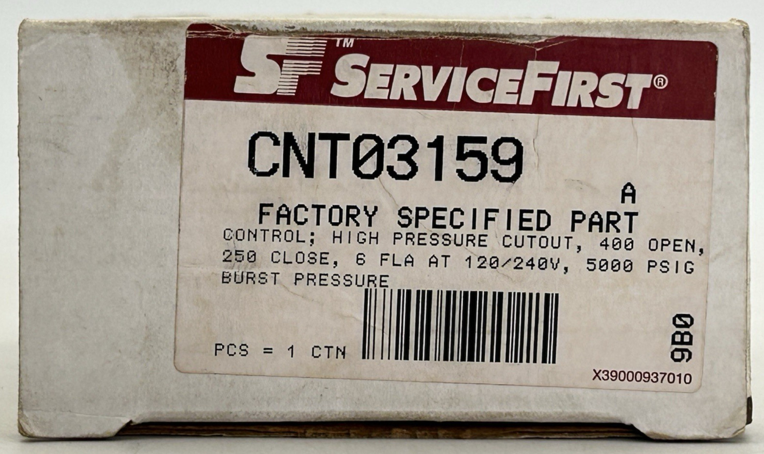 Trane CNT03159 High Pressure Switch 250/400psi 120/240V Saginomiya ACB-2UB243W