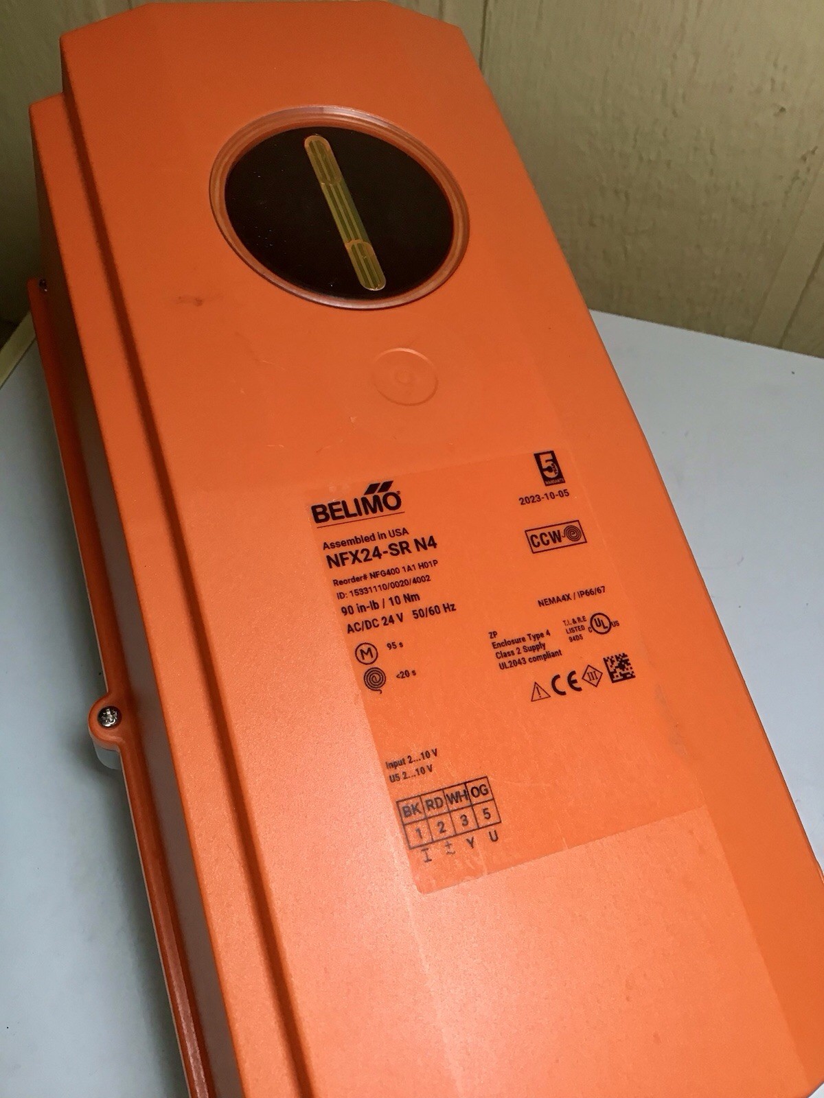 Belimo NFX24-S N4 : 90 in-lb [10 Nm], Spring return, AC/DC 24 V, On/Off, 2x SPDT