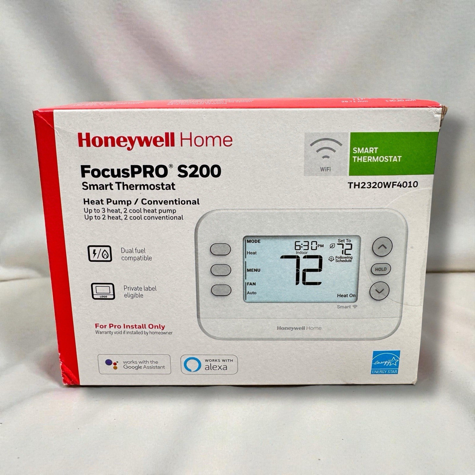 HONEYWELL TH2320WF4010 Smart Thermostat 3H/2C Heat Pump 2H/2C With Google Alexa
