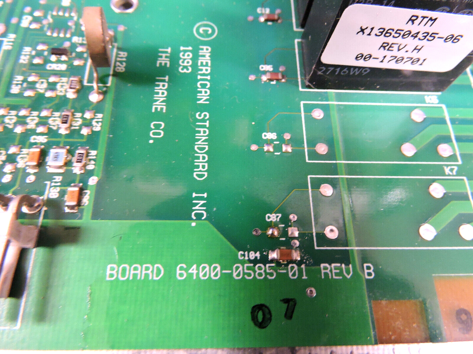 NEW Trane MOD01387 RTM Chiller Control Board American Standard 6400-0585-01