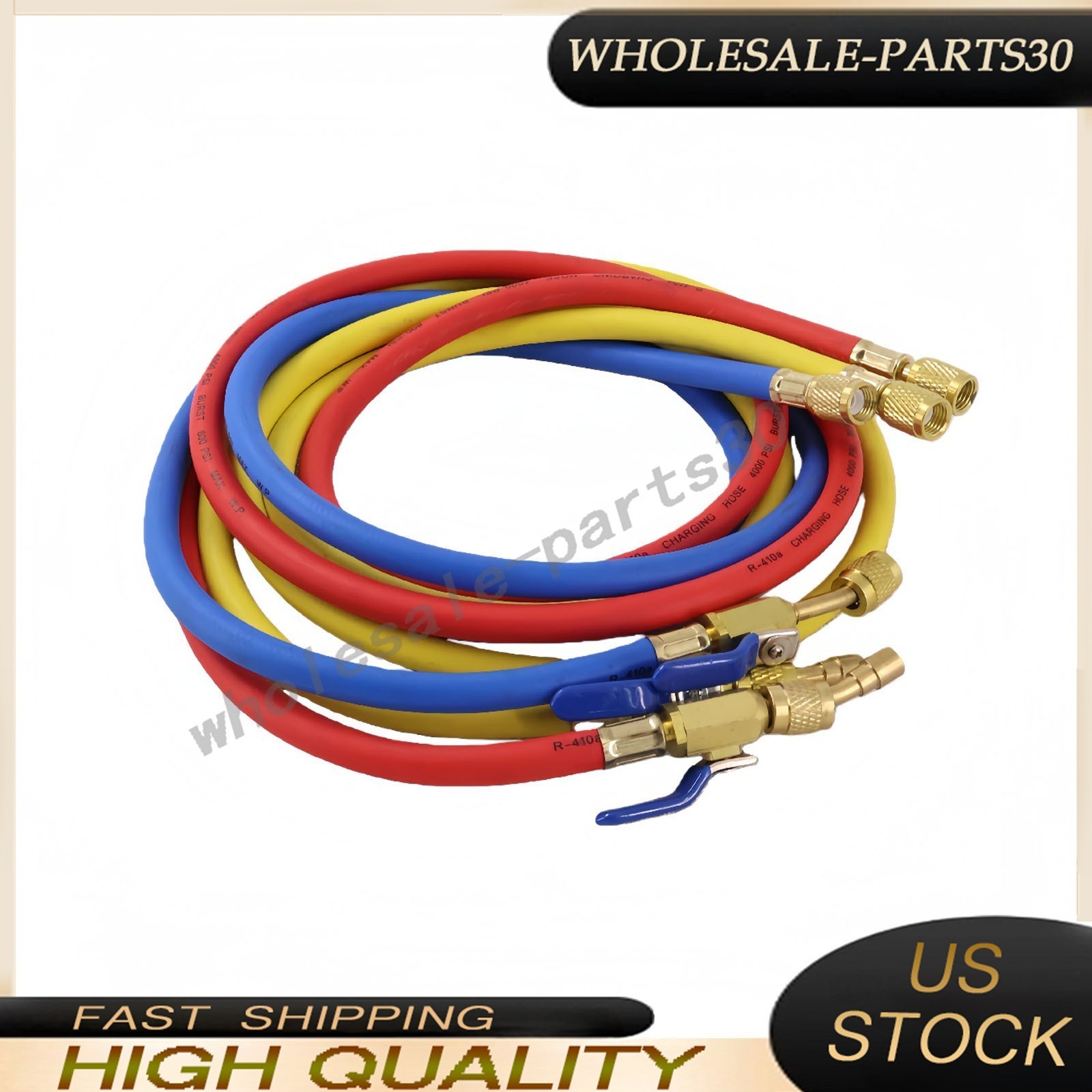For 29986 Plus II 72″ HVAC Charging Hose Set 1/4″ (3-Pack) NEW USA